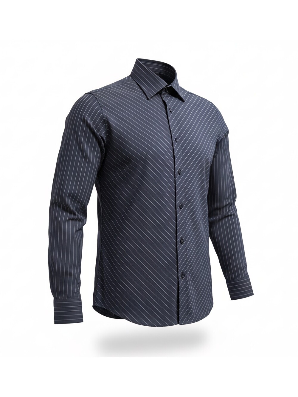 7 Diamonds Shirt Mens XL Blue Diagonal Stripe Pinstripe Long Sleeve Button Up